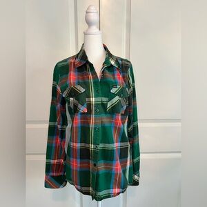 RVCA Women’s Multicolor Plaid Shirt Sz M